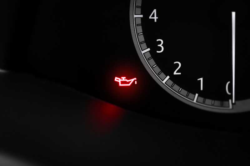 red engine oil light
