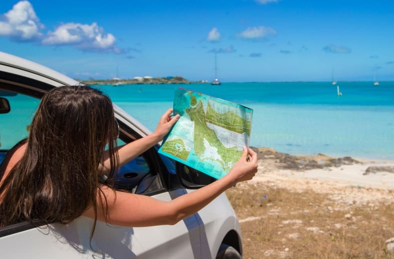 underwater map on beach