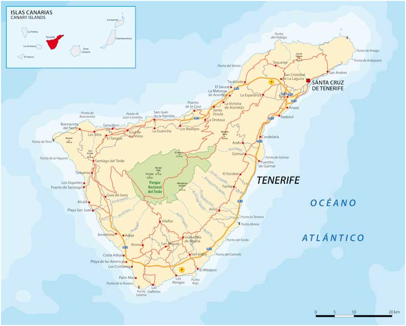map of tenerife