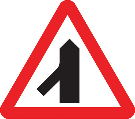 traffic merges from left sign