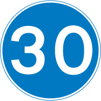 minimum 30mph speed sign