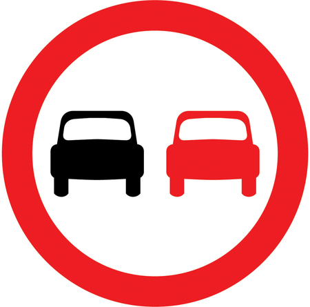 no overtaking road sign