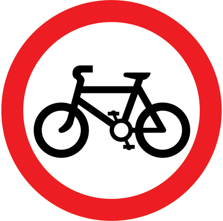 cycle route road sign
