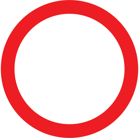 red circle road sign