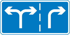 correct traffic lanes road sign
