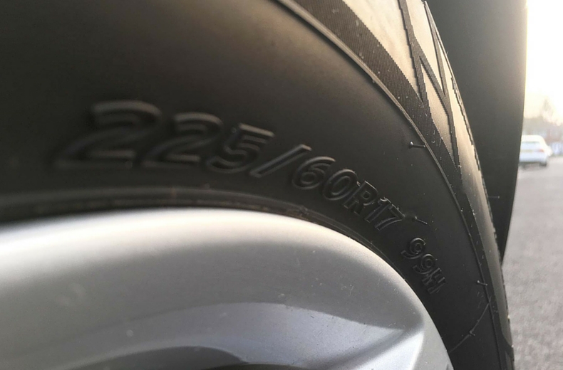 sidewall of car tyre